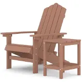 vidaXL Tuinstoel Adirondack met tafel HDPE bruin