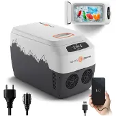 Peme Ice-on 30L Elektrische Koelbox Auto 12V 230V - Autokoelkast, campingkoelkast met stroom, koel- en verwarmingsfunctie, USB, stille, mobiele koelkast