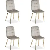 Homestyle4u Eetkamerstoelen, set van 4, crème kleur, keukenstoelen, gestoffeerde stoelen, modern design, woonkamerstoelen