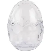 Clayre & Eef glazen eierhouder, doorsnede 9 cm, hoogte 12 cm, transparant glas