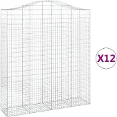 vidaXL Schanskorven 12 st gewelfd 200x50x220/240 cm ijzer
