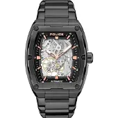 Police Analoog horloge 'Skeletor' rose-goud / zwart