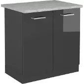 Vicco Wastafelkast R-Line Antraciet Hoogglans 80 cm WB Marmer, Model 53663