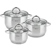 KINGHOFF 4447 pannenset - 6 delig - RVS - Alle warmtebronnen