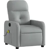 vidaXL Massagestoel verstelbaar stof lichtgrijs