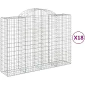 vidaXL Schanskorven 18 st gewelfd 200x50x140/160 cm ijzer