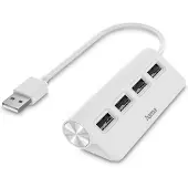 Hama 00200120 USB-hub 4 poorten USB-A USB 2.0 480 MBit/s Wit