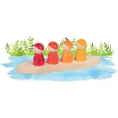 Goki Houten Dieren - Mannetjes In Boot