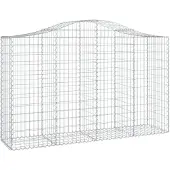 vidaXL Gabion met hoge boog, 200x50x120/140 cm, verzinkt staal