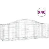 vidaXL Schanskorven 40 st gewelfd 200x50x60/80 cm ijzer