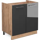 Vicco Fame-Line Wastafelkast – 80 cm zonder werkblad Antraciet Hoogglans