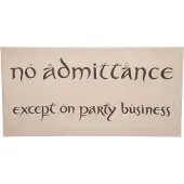 Weta Workshop The Hobbit - No Admittance Sign Poster