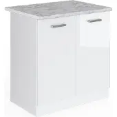 Vicco R-Line Wastafelkast – 80 cm, WB Marmer Wit Hoogglans