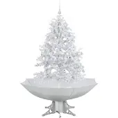 vidaXL Kerstboom sneeuwend met paraplubasis 140 cm wit