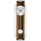 AMS Zendergestuurde wandklok met slingeruurwerk F5259x1 met diamantgedraaide aluminium-wijzerplaat