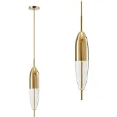 Toolight Hanglamp Glas Metaal Goud APP549-1CP