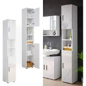 Vicco Irma Badkamerkast – 30 x 192 cm Wit Hoogglans