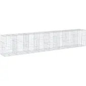 vidaXL Gabion met deksel, 800x100x150 cm, verzinkt staal