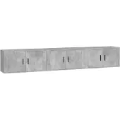 vidaXL Tv-wandmeubels 3 st 80x34,5x40 cm betongrijs