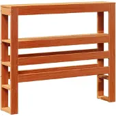 vidaXL Hoofdbord met schappen 75 cm massief grenenhout wasbruin