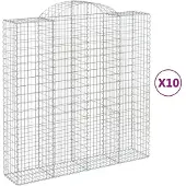 vidaXL Schanskorven 10 st gewelfd 200x50x200/220 cm ijzer