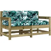 vidaXL Tuinstoelen 2 st met kussens geïmpregneerd grenenhout