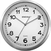 KINGHOFF Serie - Roestvrijstalen Wandklok - 34cm - Stille Mechanisme