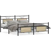 vidaXL Bedframe zonder matras metaal sonoma eikenkleurig 183x213 cm