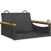 vidaXL Hangstoel, zwart, 63x62x40 cm, polyrotan