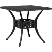 vidaXL Tuintafel 80x80x75 cm gietaluminium zwart
