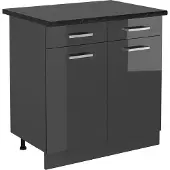 Vicco R-Line Keukenonderkast – 80 cm, WB Antraciet Antraciet Hoogglans