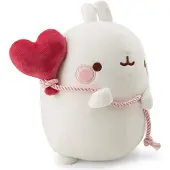 Nici knuffel Molang pluche met hartvormige ballon 12cm cadeau.