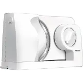 MPM MKR-05 Elektrische allesnijder. Instelbare snijdiktes tot 15 mm, met vingerveiligheid. Wit