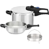 ELO Stahlwaren Steam pressure cooker - - Elo Praktika Plus XL - 18/10 stainless steel - 22 cm - 3 to 6 liters