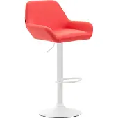 CLP Braga Barkruk - Kunstleer wit/rood