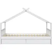 VitaliSpa Design Huisbed – 90x200 cm met 2 laden Wit