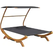 vidaXL Loungebed met luifel 165x203x138 cm gebogen hout antracietkleur