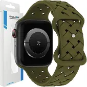 Beline Apple Watch Silicone Geweven band 38/40/41mm olijf/oliver doos