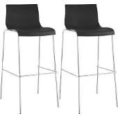 CLP Hover Set van 2 barkrukken - Kunststof zwart chroom
