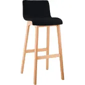 CLP Hoover barkruk - bekleding: stof, poten: hout, naturel - Zwart