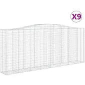 vidaXL Schanskorven 9 st gewelfd 400x50x160/180 cm ijzer
