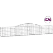 vidaXL Schanskorven 20 st gewelfd 400x30x60/80 cm ijzer
