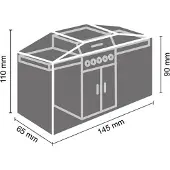 Perel BBQ hoes | Rechthoekig | | 145 x 65 x 110 cm (PP, Grijs)