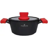 Zwieger obsidiaan pan met deksel, 20 cm, geschikt voor inductiekookplaten