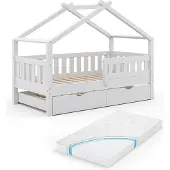 VitaliSpa Design Huisbed – 80x160 cm met logeerbed en matras Wit
