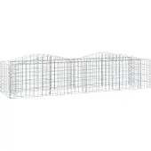 vidaXL Gabionen verhoogde plantenbak met boogvormig ontwerp, 200x50x50 cm, verzinkt staal