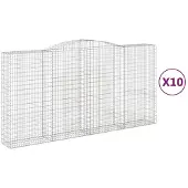 vidaXL Schanskorven 10 st gewelfd 400x50x200/220 cm ijzer
