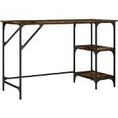 vidaXL Bureau 120x50x75 cm metaal en bewerkt hout gerookt eikenkleurig