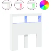 vidaXL Hoofdbordkast met LED-verlichting 100x17x102 cm wit