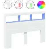 vidaXL Hoofdbordkast met LED-verlichting 140x17x102 cm wit